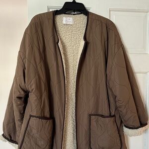 Cozy Brown Quilted Teddy Jacket